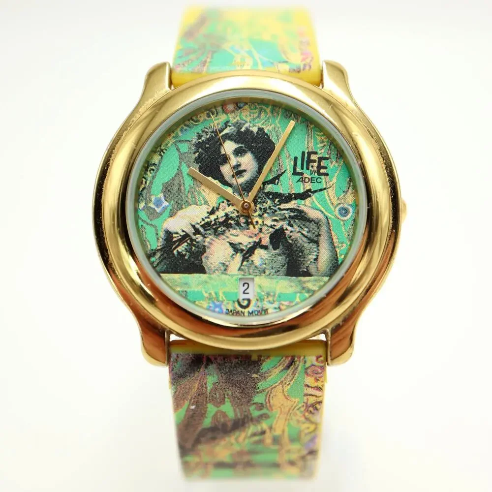 Vintage ADEC by Citizen Life Collection 36mm Watch Yellow Green Limited 7,777